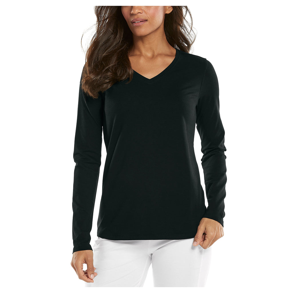 Long sleeve deep v hotsell neck shirt