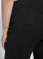 Back image of Lysse denim trouser in black. 