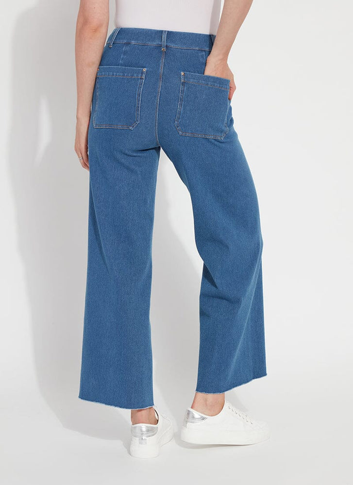 Back detail image of lysse Midwash denim pant. 