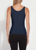 Back image of Lysse Essential Tank Top in midnight navy. 