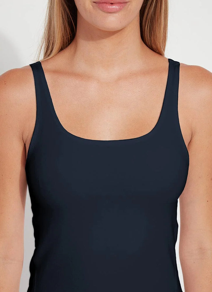 Front image of Lysse Essential Tank Top in midnight navy. 