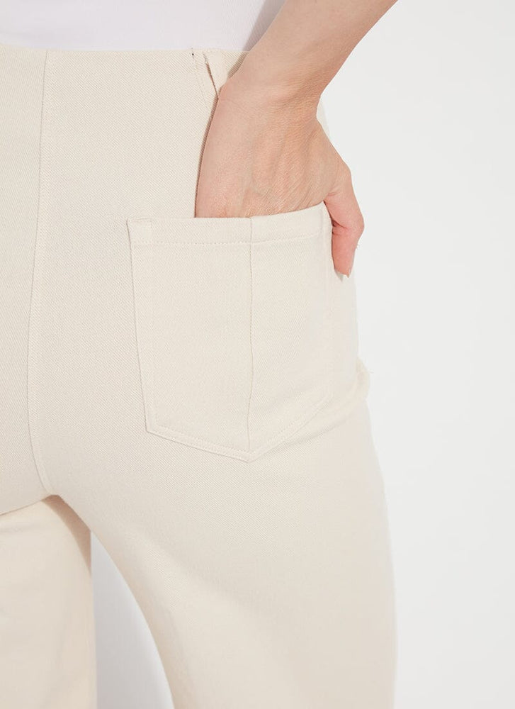 Back detail image of Lysse Margo Crop Denim in Oat. 