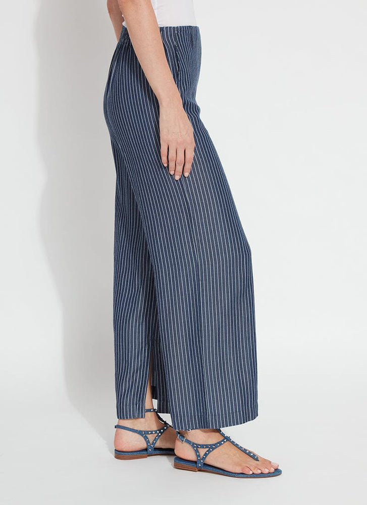 Side image of Lysse Delilah pant in stripe. 