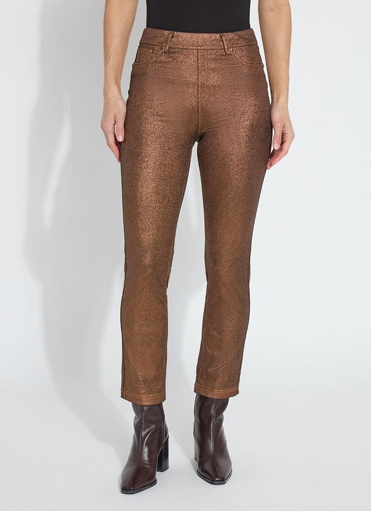 Metallic Coated Straight Denim