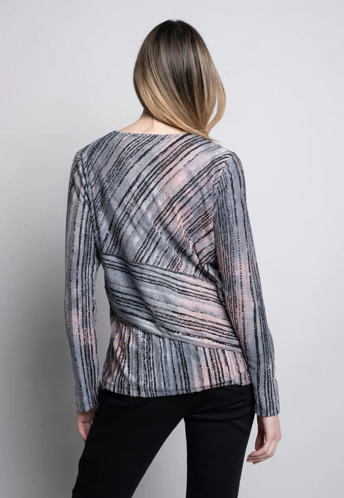 Back image of Picadilly multi printed top. 