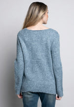 Back image of Picadilly star printed long sleeve sweater. 