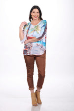 Front image of impulse beach print top. 