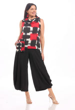 Front image of Shana printed sleeveless cowl neck top. 