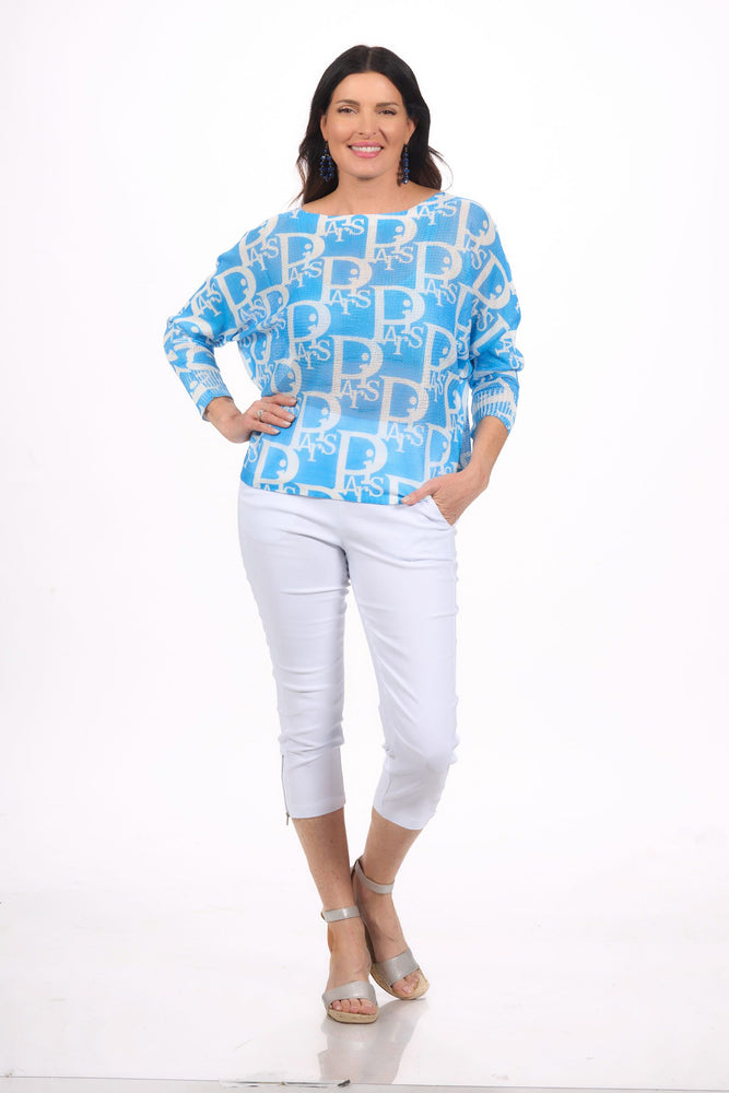 Front image of Look Mode blue paris sweater.