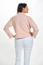 Front image of Giocam blush jacket. 
