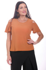 Flutter Sleeve Cold Shoulder