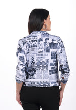 Back image of impulse beatles printed jacket. 