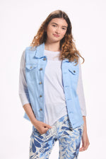 Blue Fringe Jean Vest