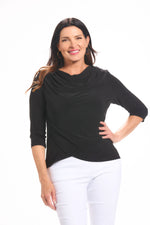 3/4 Sleeve Cowl Neck Top