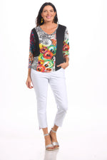 Front image of Eliza printed top by parsley and sage.