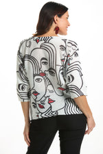 Back image of made in italy abstract faces sweater. 