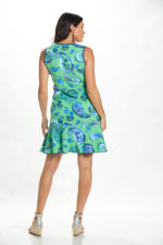 Back image of Anaclare mj flounce dress in paisley print. 