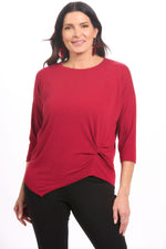 3/4 Sleeve Asymmetrical Knot Top