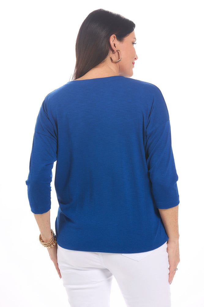 Back image of Nally&Millie royal blue knot top. 