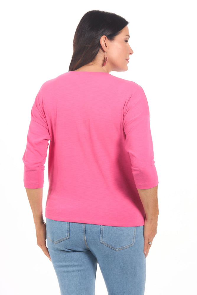 Back image of nally and millie knot top in pink.