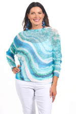 Long Sleeve Ombre Wave Sweater