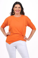 3/4 Sleeve Asymmetrical Knot Top