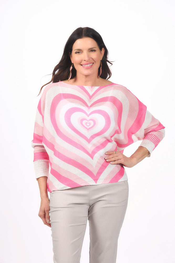 Long Sleeve Pink Hearts Sweater