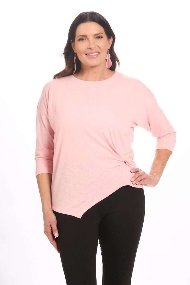 3/4 Sleeve Asymmetrical Knot Top