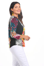 Side image of Eliza printed top by parsley and sage.