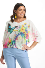 Front image of made in italy bike and butterfly sweater. 