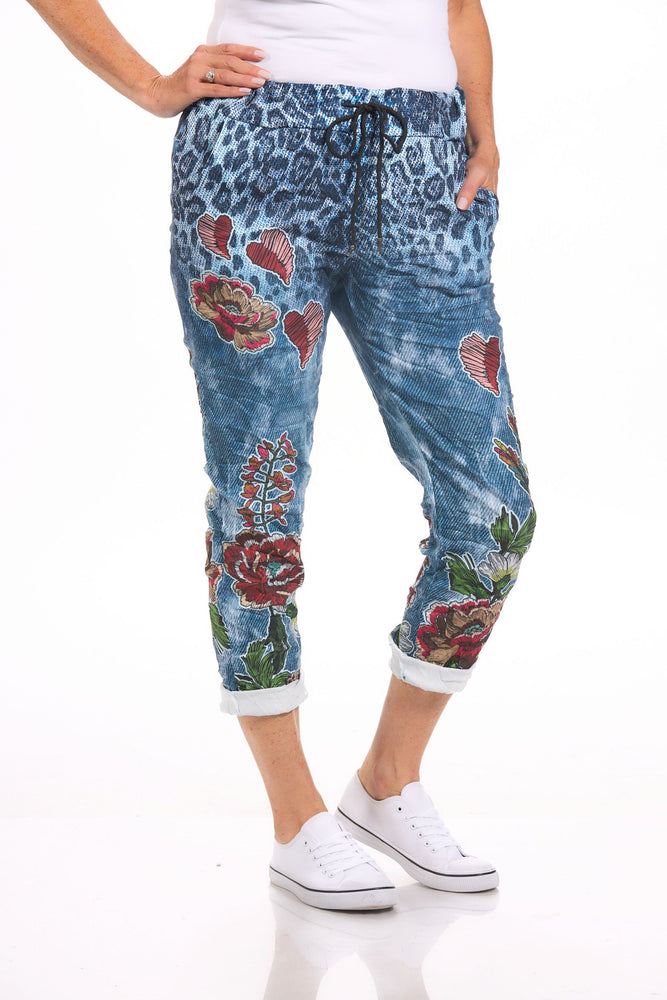 Pull on Flower Print Pant