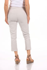 Back image of Tribal pull on roll cuff capri in grey mist.