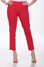 Front image of krazy larry pull on pants in red. 