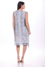 Back image of Impulse sleeveless burnout dress in coils print. 