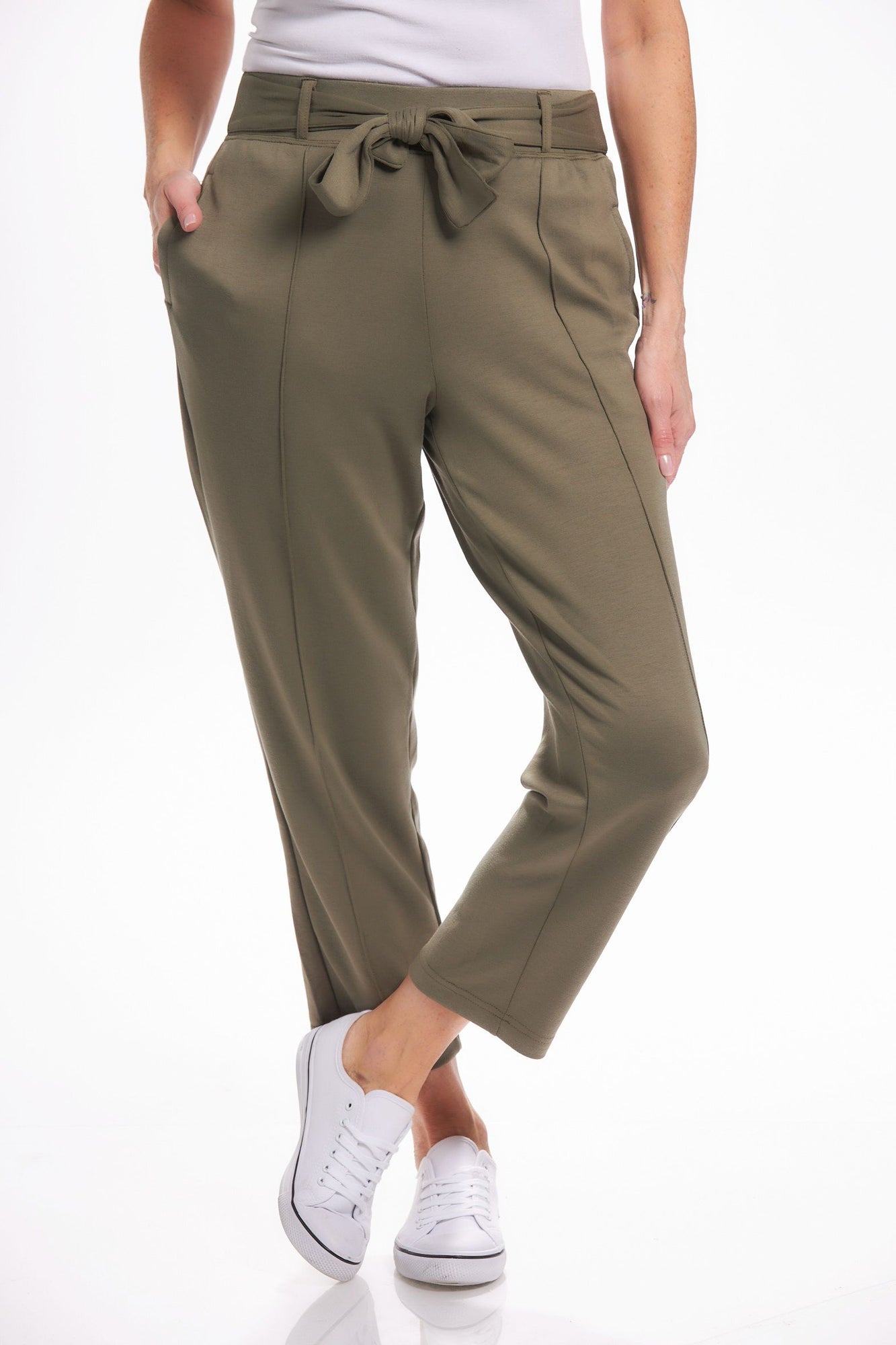 High-Waist Pintuck Legging Pant With Pocket - 28