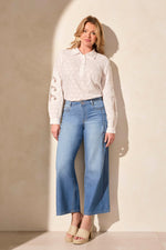 Audrey Pleated Wide Leg Jeans