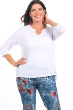 3/4 Sleeve V-Neck Crinkle Tee