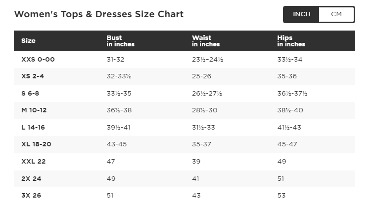 Image Of  Coolibar Size Chart 