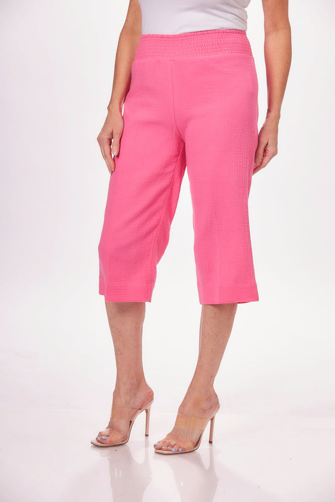 TheMogan Women's PLUS Slit Pocket Mid Rise Stretch Capri Trouser Mid Calf Crop  Pants 